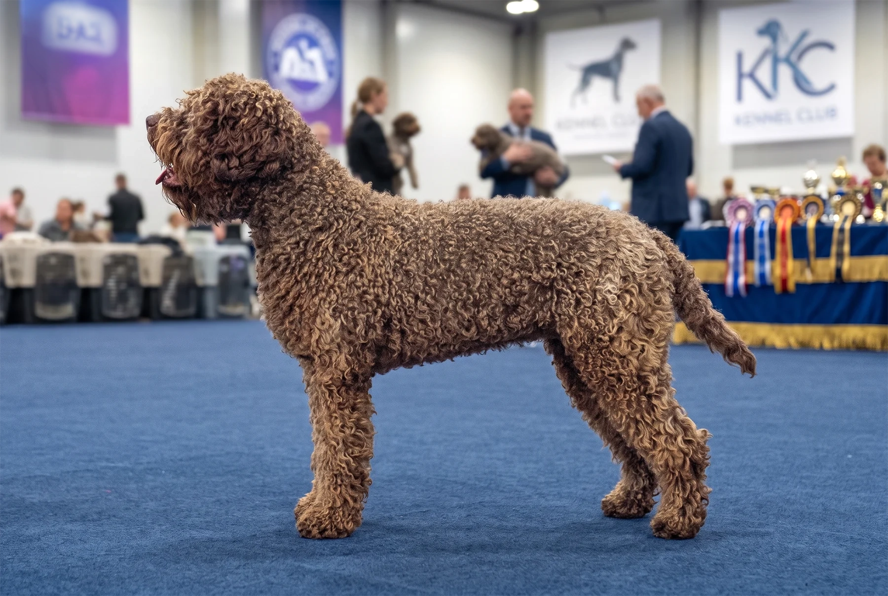 Lagotto Romagnolo pripravený na výstavu